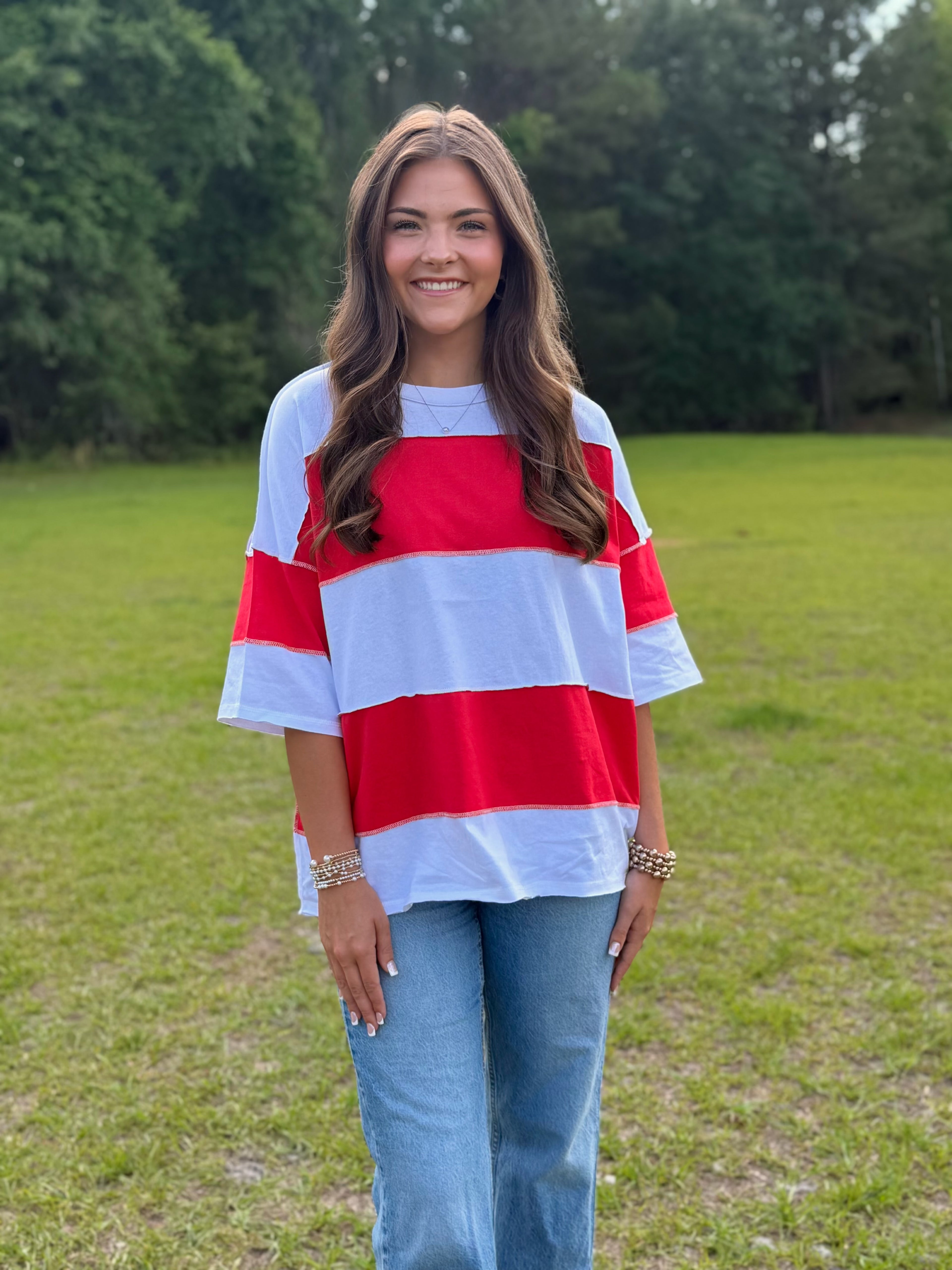 Polly Color Block Oversized Top