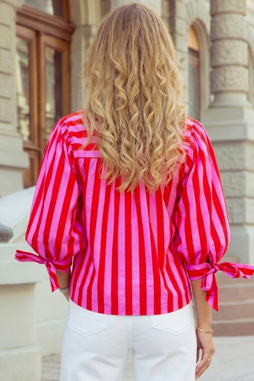 Striped Button Up Blouse
