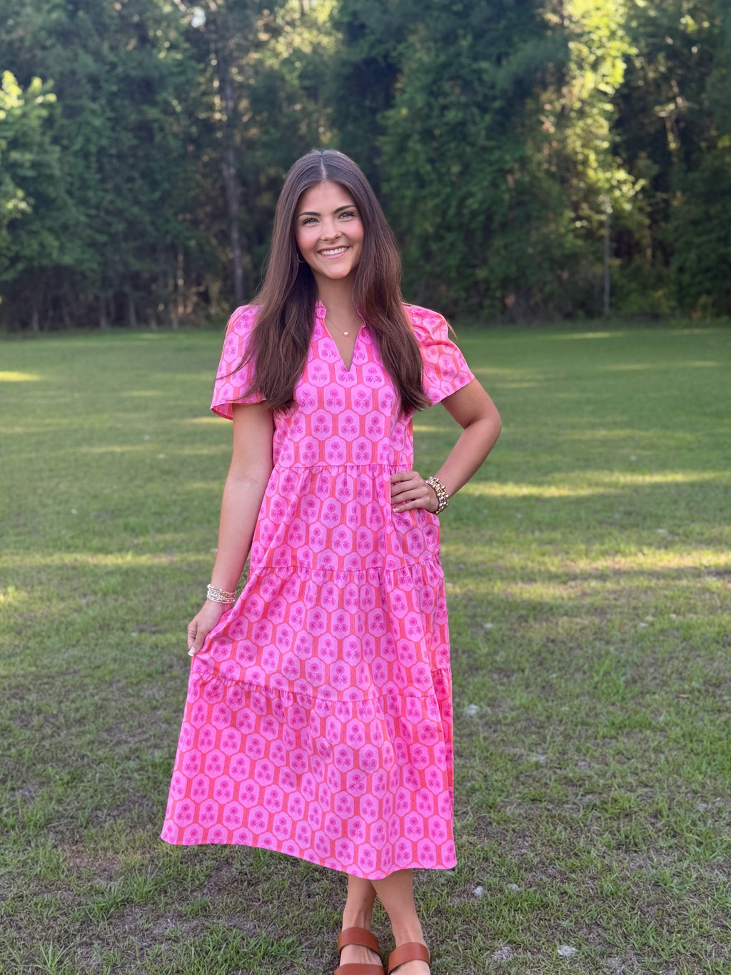 Ivy Dress | Rosette Charm Pink