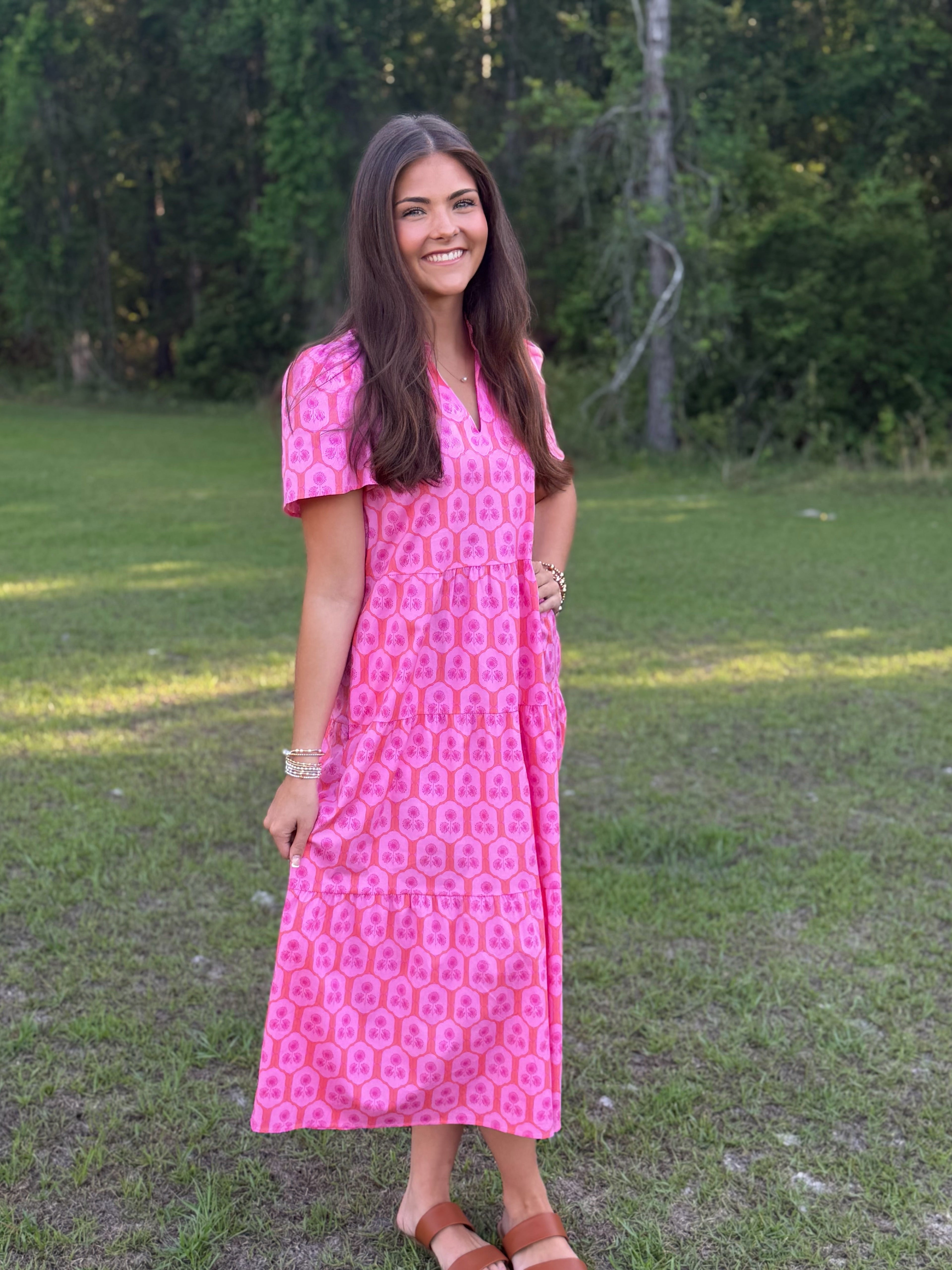 Ivy Dress | Rosette Charm Pink