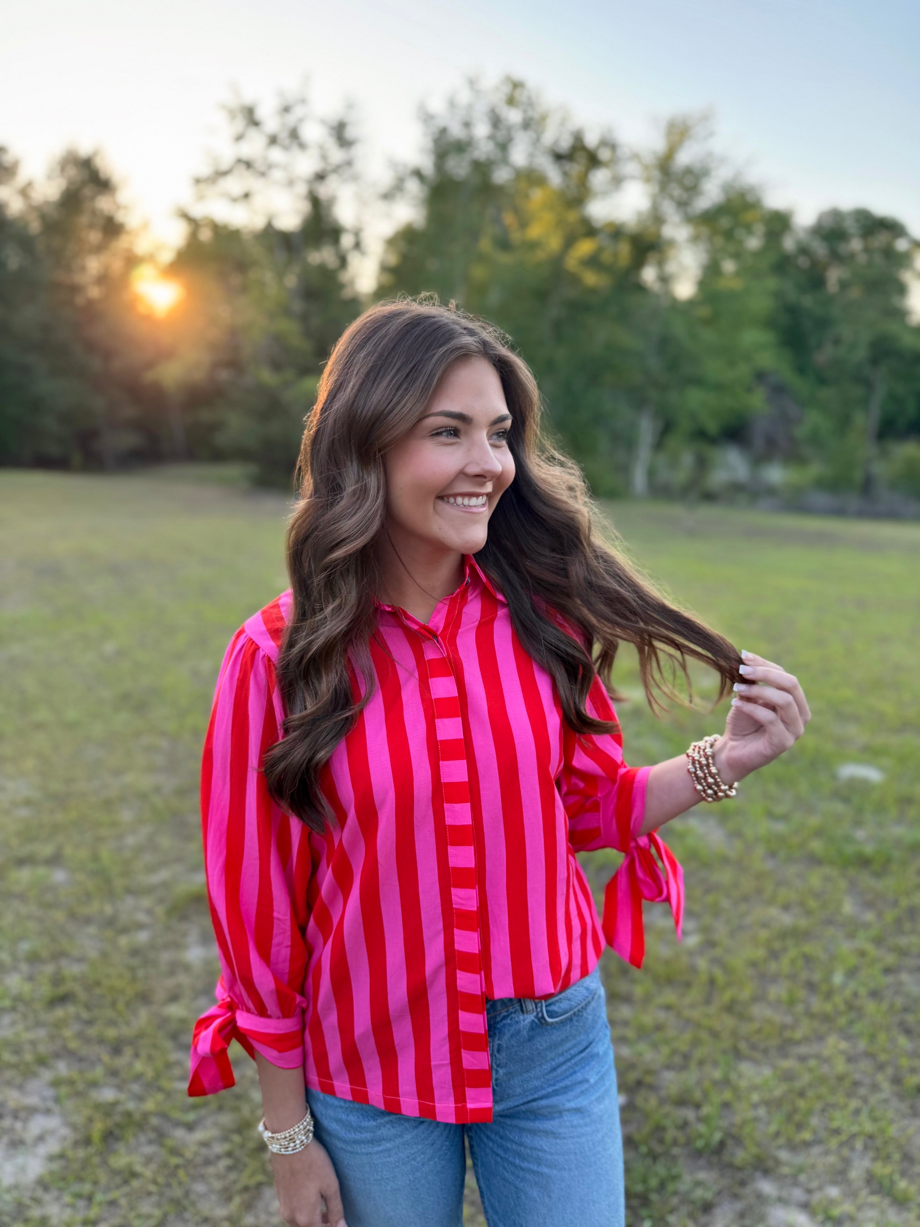 Striped Button Up Blouse